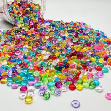 Imagem de Dortrue 7 mm 3500 peças de mármores planos de acrílico pedras decorativas, contas de enchimento de vasos para casamento, arranjo floral, decoração de aquário de peixes, suporte de vela