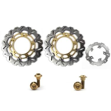 Imagem de Discos de freio dianteiros e traseiros flutuantes com parafusos de montagem para Yamaha YZF R1 2007-2014, YZF R6 2005-2016, peças de acessórios de reposição de motocicleta