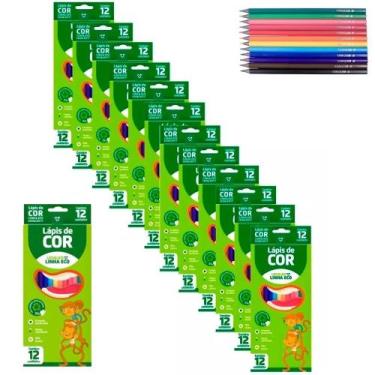 Imagem de Kit 12 Caixas De Lápis De Cor Com 12 Cores Sextavado Resina - Leonora