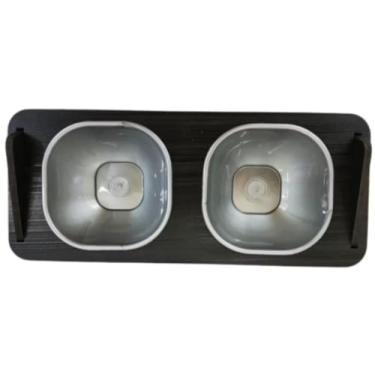 Imagem de Comedouro Elevado para Cães e Gatos, 2 Tigelas Removíveis, Base Preta