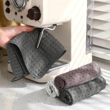 Imagem de SmoothNovelty 8 peças de acessórios de limpeza de máquinas de café expresso com 6 panos de microfibra barista toalhas de limpeza profissionais 2 máquina de café expresso escova moedor ferramenta de