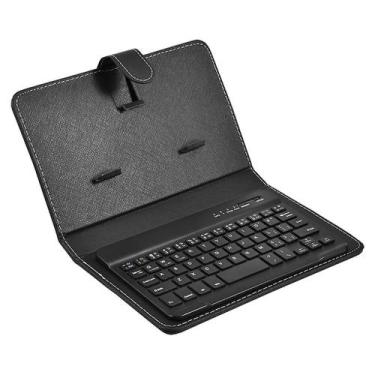Imagem de Mini Teclado Portátil Sem Fio Bluetooth - Couro Preto