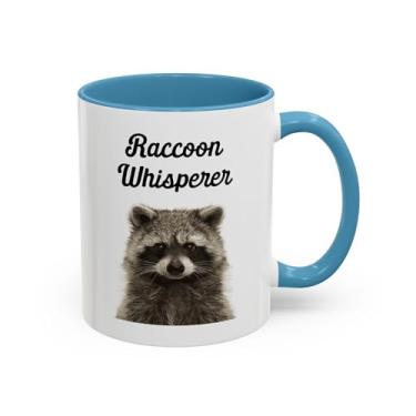 Imagem de Caneca, copo de cerâmica de dois tons de guaxinim para amantes de animais, entusiastas da vida selvagem, bebedores de café, fãs de natureza ao ar livre,