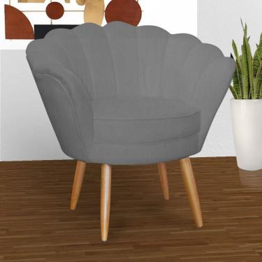 Imagem de Poltrona Decorativa Pétala 1 Lugar Suede Cinza
