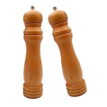 Imagem de Kit Com 2 Moedores de Pimenta e Sal Grosso em Madeira 20cm com Tritura