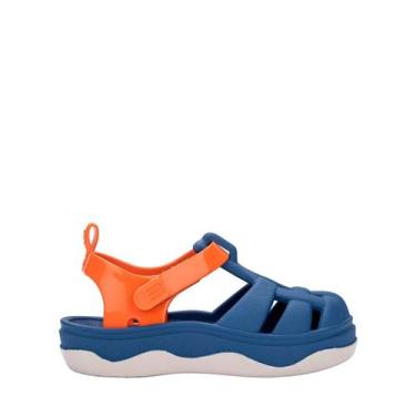 Imagem de Sandália Infantil Mini Melissa Baby Zig Casual Feminino, Azul, Laranja