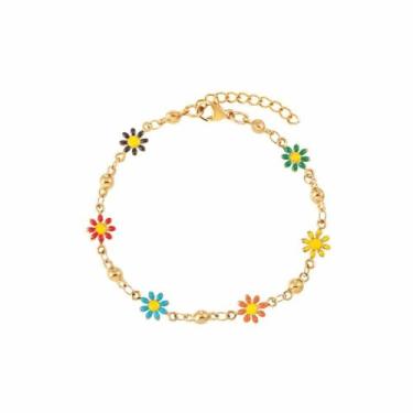 Imagem de Yecomsy Colar gargantilha de margarida, flores fofas, boêmio, Y2k, colorido, girassol, floral, colar, Zinco, Sem Pedra Preciosa