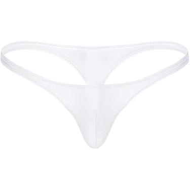 Imagem de Moda Swimwear Homens Para Natação Tanga Cuecas Lingerie Low Rise Bulge Pouch Calcinha, White, L