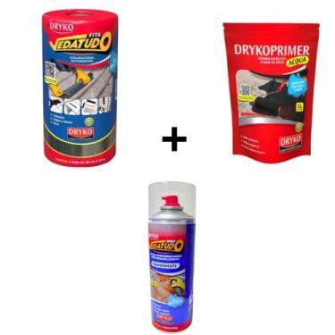 Imagem de Manta Asfáltica 30cm + Primer 1L + Spray Vedatudo 400ml  Kit Aplicação