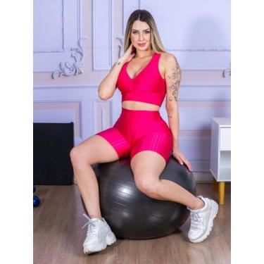 Imagem de A-Lows A&L Roupa de Academia Shorts  Fitness Feminino, Pink, P