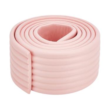 Imagem de OLYCRAFT Almofadas de escada de beliche rosa de 2,2 metros de largura com 8,5 cm de largura, tapetes de tração, tiras anticolisão, protetores de canto com adesivo para escadas, canto de móveis