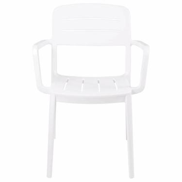 Imagem de Cadeira Tramontina Amélia Em Polipropileno Cor Branco Com Braços 92099010