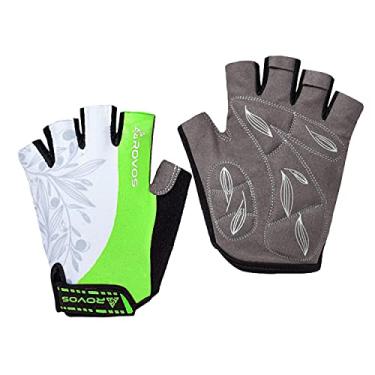 Imagem de Luvas femininas ROVOS leves e antiderrapantes de 5 mm para ciclismo, luvas respiráveis para ciclismo, ciclismo, ciclismo, equitação, academia, esportes, Fluorescent green, X-Large