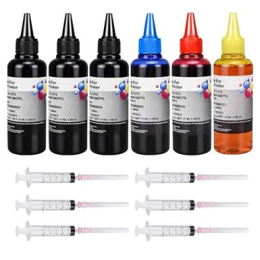 Imagem de AYMSous Kit de refil de tinta para HP 60 61 63 64 65 902 932 952 950 951 564 Cartucho de tinta recarregável para HP Envy 4500 4520 5643 OfficeJet 6500a 6500 6000 (6x100ML 3 preto, 1 Ciano 1 Magenta, 1 amarelo)