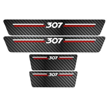 Imagem de Kit Soleira Protetora Porta Premium Red Carbono - 307 - Jhow Adesivos