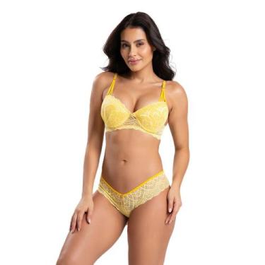 Imagem de Conjunto Galisteu IMI Lingerie  Renda com Calcinha Fio Duplo Sensual e