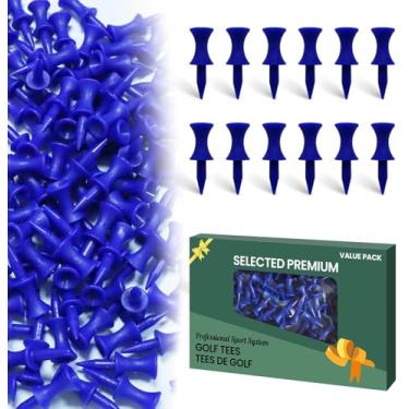Imagem de Amy Sport Golf Tees Step Down Plastic Unbreakable Pacote com 50 38 mm Azul Reutilizável Conjunto de Camiseta Castelo Controle de Altura Profissional (Pacote com 50 3,8 cm em Azul)