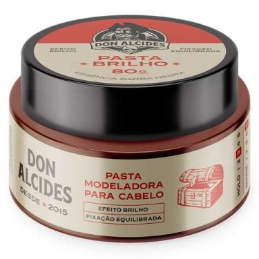 Imagem de Pasta Brilho Barba Negra Pomada Para Cabelo Média Fixação 80g Don Alci