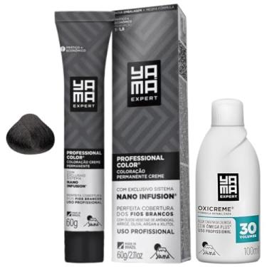 Imagem de Kit Coloração Yama Nano Infusion Profissional 5.0 Castanho Claro E Ox Cremosa 30vol 100ml
