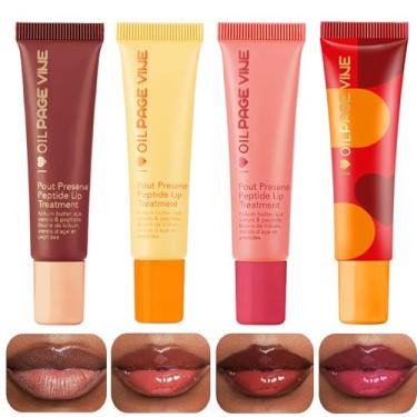 Imagem de Dulele Bálsamo Labial Butter, 4 Cores, Hidratante, Com Peptídeos, Brilho Matizado, Óleo Iluminador E Volumizador, Cuidado Nutritivo Ingredientes Naturais, Acalma Amacia Os Lábios Secos