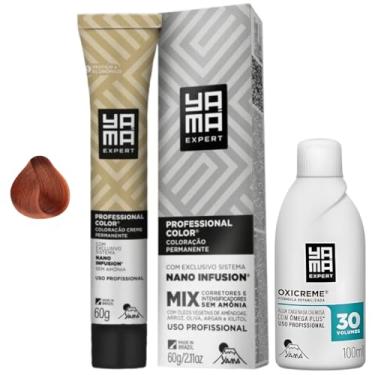 Imagem de Kit Coloração Yama Nano Infusion Profissional 044 Mix Cobre E Ox Cremosa 30vol 100ml
