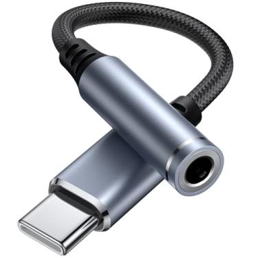 Imagem de Meliya Adaptador USB C para conector de fone de ouvido de áudio de 3,5 mm, tipo C para cabo dongle de áudio auxiliar compatível com iPhone 16/15 Plus Pro Max, Samsung Galaxy S25 S24 S23 S22 S21 Plus