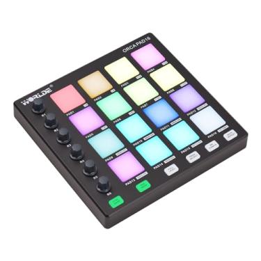 Imagem de RUSUO Controlador Midi, Máquina De Criação Batidas, 6 Botões Atribuíveis, Repetição Notas, Nível Completo E Software Produção, Mini Pad Portátil Usb Para Produção Musical Iniciante, Preto