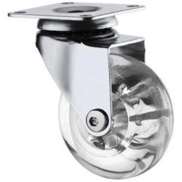 Imagem de Rodizio Giratório Cromado Para Móveis Roda Gel Glapc 210 - Movifacil