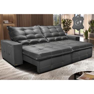 Imagem de Sofá de Couro Elétrico Retrátil 3,15m Cama inBox Gran Toro. SoftGel D40