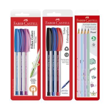 Imagem de Kit Completo de Escrita Faber-Castell Canetas e Lápis com 10 peças - B