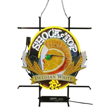 Imagem de COONidos Letreiro De Luz Neon Em Tubo Vidro Feito À Mão, Xinch Shock Top, Branco Belga Para Decoração Parede, Bar, Pub, Luzes Recreativas, Janelas, Placas 24 X 20" (Placa Impressão Gráfica Jato Alta