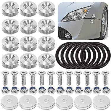 Imagem de Swpeet 54 peças – 3 pares de kit de fixação de liberação rápida, clipes universais de alumínio para para-choque de liberação rápida, fixadores de para-choques dianteiros traseiros para porta-malas, fixadores de para-choque dianteiro e traseiro, kit de suportes para para-choque de carro