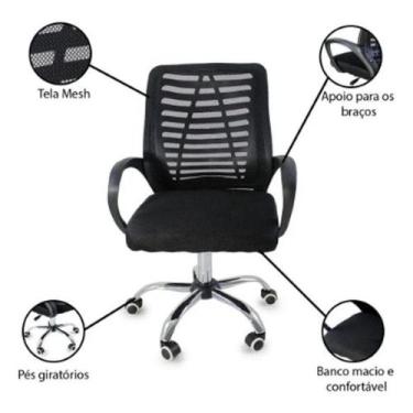 Imagem de Cadeira Escritório Executiva Giratória Esteirinha Mesh - EDR MAGAZINE