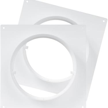Imagem de Repa Market Pacote de 15 cm com 2 flanges de conector de duto - Adaptador de tubo de ventilação de encaixe macho redondo de plástico ABS - Placa de parede HVAC Exaustão e acoplamento de admissão