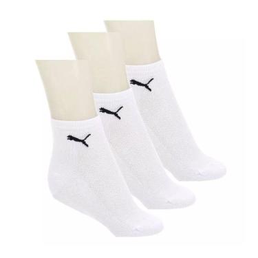 Imagem de Kit 3 Meias Puma Cano Médio Tamanho 34-39 Branca