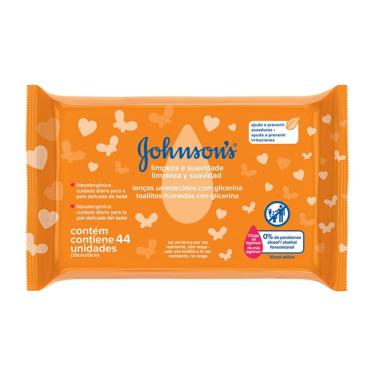 Imagem de Lenços umedecidos Johnsons Baby Limpeza e Suavidade 44 unidades