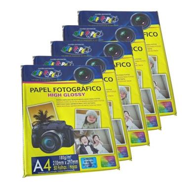 Imagem de Papel Fotográfico Glossy Off Paper A4 180 Gramas 250 Folhas