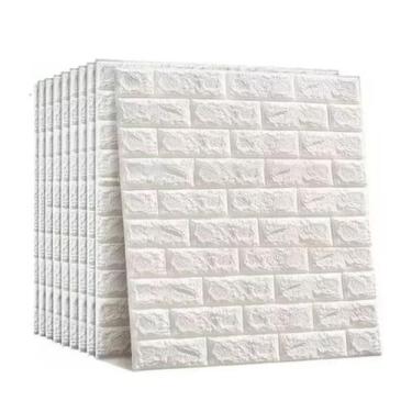 Imagem de Placa Painel 3d Branco Pvc Tijolinho Alto Relevo 77x70 - Dekor