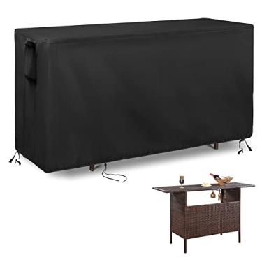 Imagem de Guisong Capa de barra externa para mesa de balcão de vime de pátio 138 cm C x 45 cm P x 91 cm A, capa impermeável e resistente para mesa de bar de vime de vime de vime - retangular