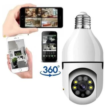Imagem de Câmera Espiãn Segurança Lâmpada Panoramica Wifi1080 - jortan