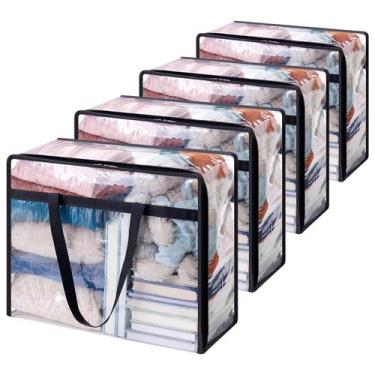 Imagem de Sacos de armazenamento de roupas Lifewit 40L Plastic Clear, pacote com