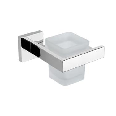 Imagem de Conjunto de acessórios para banheiro em aço inoxidável cromado - Inclui toalheiro, barra de toalha, porta-lenços, gancho para roupão para decoração de banheiro (suporte para escova de dentes)