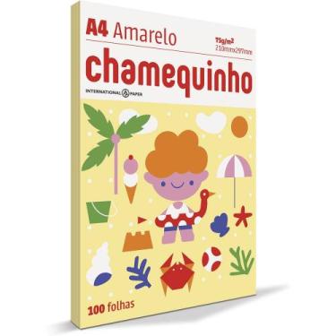 Imagem de Papel Sulfite Chamequinho 75 g/m² A4 100 Fls Amarelo - Chamex