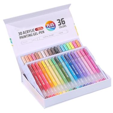 Imagem de Canetas De Gel Acrílico Para Colorir - Marcadores Para | Ponta Fina De 1mm Marcador De Brilho 3D Para Tecido Vidro Cerâmica Adultos Crianças Artesanato Projetos Criativos