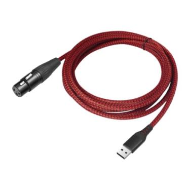 Imagem de Yunhgft Cabo de microfone USB para XLR Cabo de áudio Conector de microfone conversor Estéreo USB Macho para XLR (3 pinos) Fêmea para alto-falante, 300cm