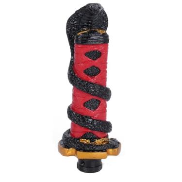 Imagem de muge racing Alavanca de câmbio Samurai Sword Gear Shifter com 4 adaptadores para a maioria das marchas manuais do carro universal (vermelho)