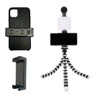 Imagem de Kit Video Youtuber Live Luz Led Microfone Supercardioide Suporte Tripé Flexível - Produção de Vídeo