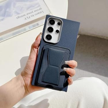 Imagem de Capa de couro com suporte para cartão e carteira para Samsung S25 Edge S24 S23 S22 Plus Ultra Fe A56 A36 A26 A16 A55 A35 (para Galaxy A04/azul marinho)