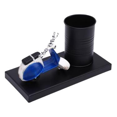 Imagem de AUNMAS Retro Pen Holder, Vintage Desk Organizer para Lápis e Escovas Sturdy Office Art Decoração Multifuncional Home Supplies (L Modelo de motocicleta)