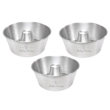 Imagem de Forma De Pudim Bolo Suíça Com Furo 17 x 8 Redonda Kit 3 Peças - Dutra 